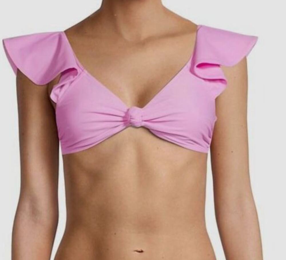 Tanya Taylor Bikini Set S/M Flirty Orelia Knot Bikini Pink Bottom Beach Pool